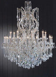 Set of 2-1 Chandelier Crystal Lighting H30" X W28" and 1 Maria Theresa Chandelier Crystal Lighting Chandeliers Dressed with Empress Crystal (Tm) H 50" W 37" - Antique French Gold Color - 21532/12+1 + CG/2232/24+1 A500-