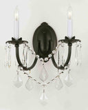 Set of 2 - Wrought Iron Wall Sconce Crystal Wall Sconces Lighting H11" x W11" - 2EA A83-2/3034