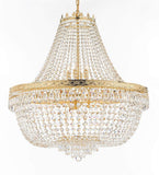 Nail Salon French Empire Crystal Chandelier Lighting - Great for The Dining Room, Foyer, Entryway, Family Room, Bedroom, Living Room and More! H 36" W 36" - A500-H36/CG/4199/25