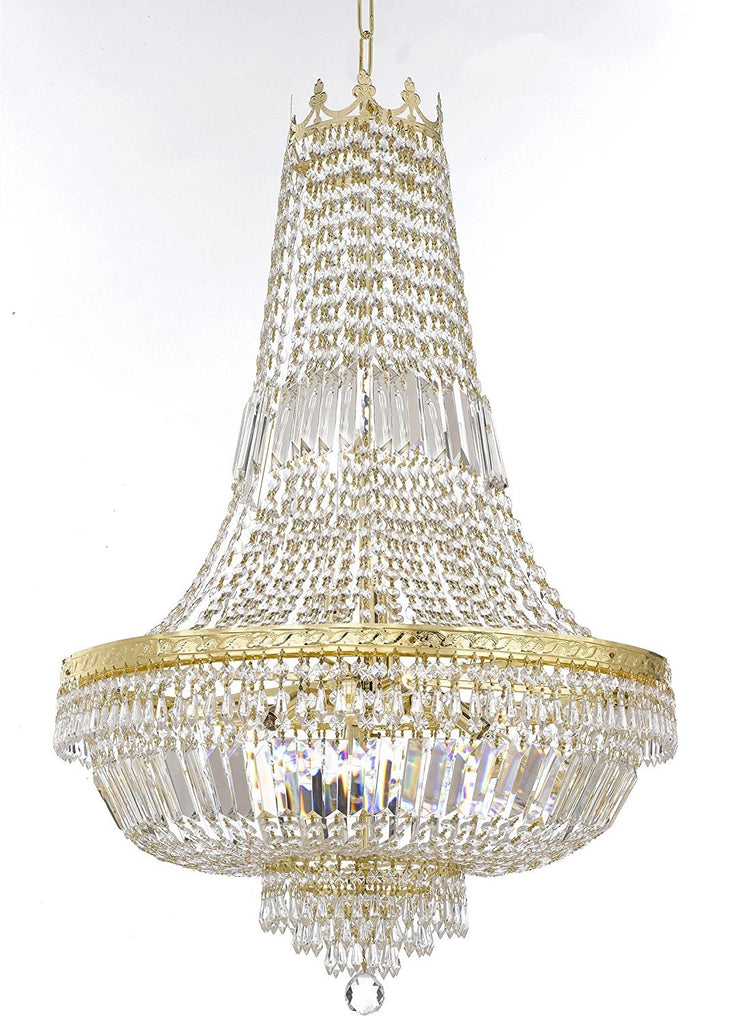 French Empire Crystal Chandelier Lighting-Great for the Dining Room, Foyer, Entry Way, Living Room H50" X W24" - A500-B8/C7/CG/870/9